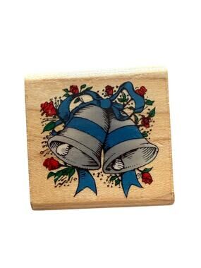 Comotion Vintage 1991 551 Wedding Bells Wood Mount Rubber Stamp